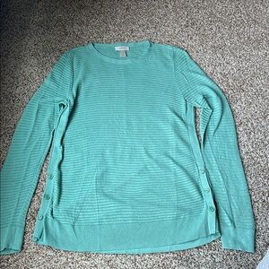 Ladies size L LOFT outlet green long sleeve lightweight sweater